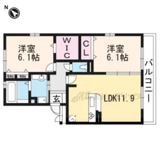 アルタ唐崎ビュー【2階】の間取り