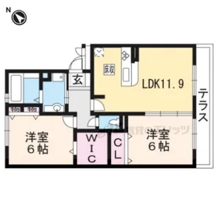 アルタ唐崎ビュー【1階】の間取り