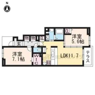 ヴィラ四ノ宮【1階】の間取り