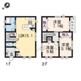京都府宇治市六地蔵町並【一戸建】の間取り