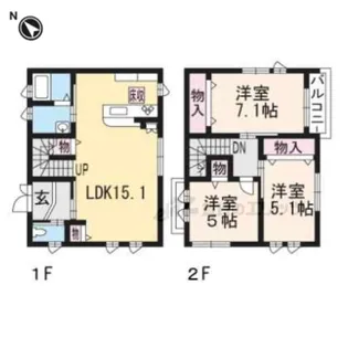京都府宇治市六地蔵町並【一戸建】の間取り