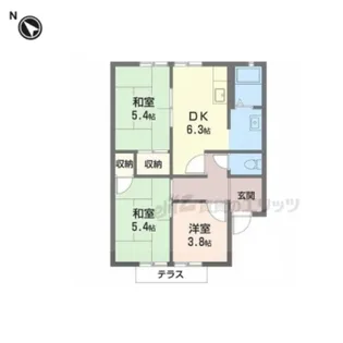 リブコスモス【101号室】の間取り