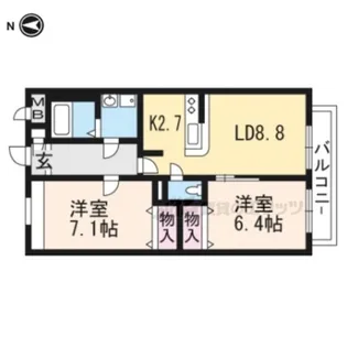 ユーワハイツ【1階】の間取り