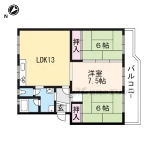 膳所ハイツ11号棟【507号室】の間取り