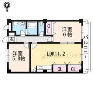 まほろばハイツ【1階】の間取り