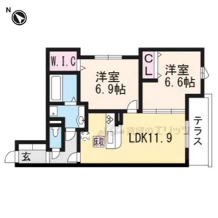 セジュール神楽田【1階】の間取り