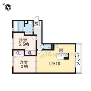 クレアシオンコート B【1階】の間取り