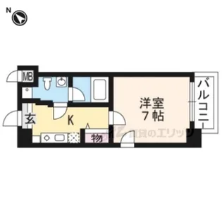 1Kの間取り画像
