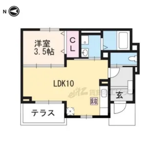 1LDKの間取り画像