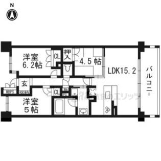 ライオンズ伏見桃山指月城314号【314号室】の間取り