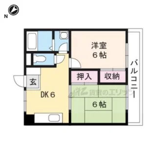 エステート北里【206号室】の間取り