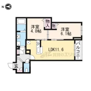 シャーメゾン花屋町【302号室】の間取り