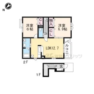 バンブーアン【2階】の間取り