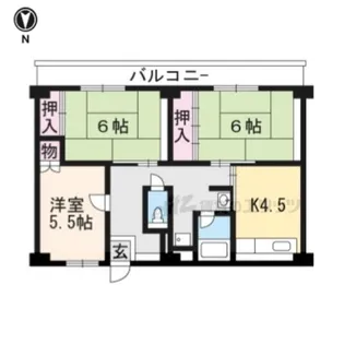 ビレッジハウス城陽4号棟【404号室】の間取り