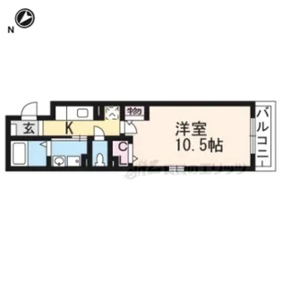 キョーナン宇治伊勢田【1階】の間取り