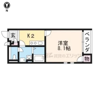 クレイノドミール城陽【201号室】の間取り