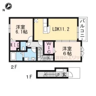 シエルトゥールM.K.三雲【2階】の間取り