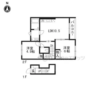 PALACIO DA RAINHA【201号室】の間取り