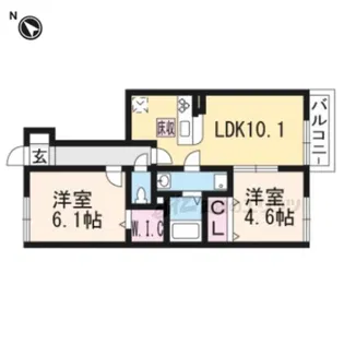 イルセット A棟【1階】の間取り