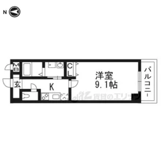 ラソ二条【1階】の間取り