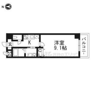 ラソ二条【2階】の間取り