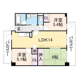 デイグラン枚方公園【2階】の間取り