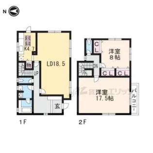 京都府相楽郡精華町桜が丘2丁目【一戸建】の間取り