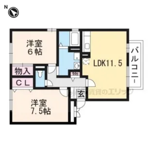 メルベーユ吉兆B棟【201号室】の間取り