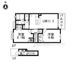 メゾンクレール【201号室】の間取り