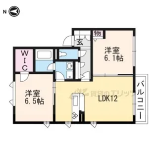 シャーメゾン上賀茂【202号室】の間取り