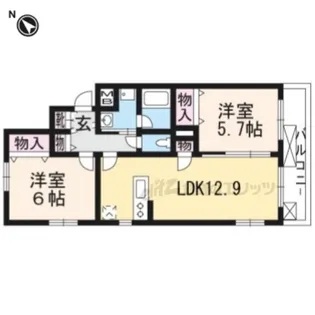 トサキパークコート西京極【501号室】の間取り