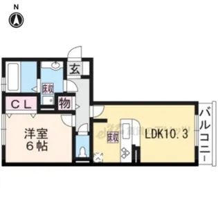 ノイエ南草津【2階】の間取り