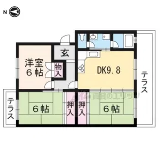 グランシャリオ B棟【208号室】の間取り