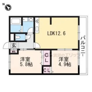 オーエス アコールデ【201号室】の間取り