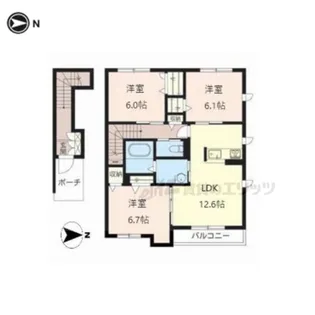 シャーメゾン宮ノ内【206号室】の間取り