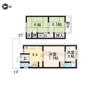 京都府京都市西京区松尾鈴川町【一戸建】の間取り