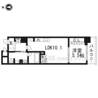 リーガル京都二条城北【402号室】の間取り