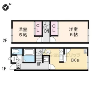 滋賀県近江八幡市安土町下豊浦【テラスハウス】の間取り