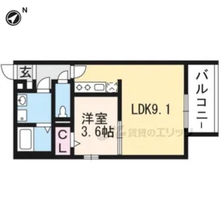 ディアコート桂【203号室】の間取り