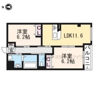 エルヴィータ長岡【1階】の間取り