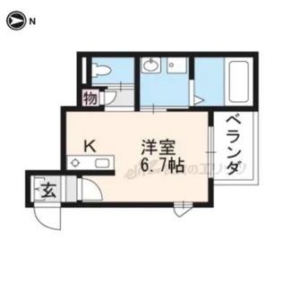 ヘーベルメゾン哲学の道【201号室】の間取り