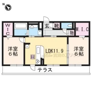 LUCE比叡【1階】の間取り