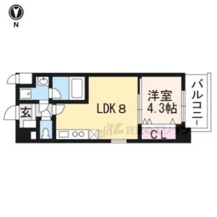 アクアプレイス京都三条朱雀【2階】の間取り
