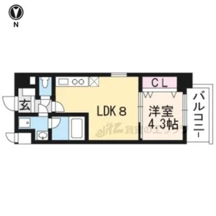 アクアプレイス京都三条朱雀【3階】の間取り