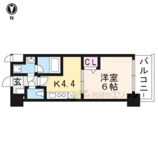 アクアプレイス京都三条朱雀【507号室】の間取り