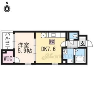 ハルフクイ観月【1階】の間取り