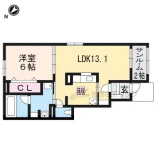 レスポワールF【1階】の間取り