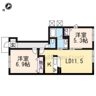 DOMUS・カギヤ【102号室】の間取り