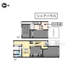 SHARE HOUSE AMINIF 京都銀閣寺【202号室】の間取り