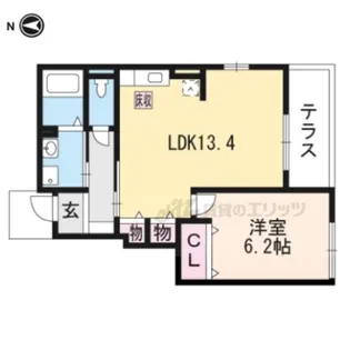 メゾンプリムヴェール【1階】の間取り